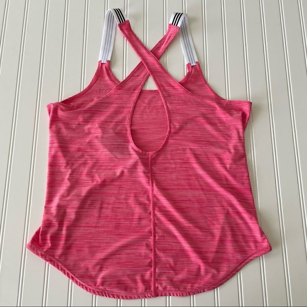 Adidas Pink Performer X-Back Strap Tank Top - Size Large - Picture 3 of 7